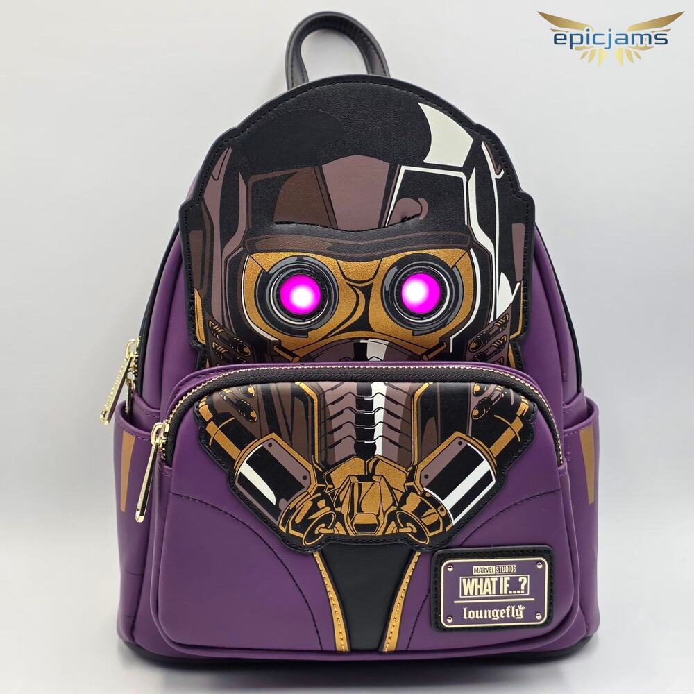 Loungefly NYCC What If Star-Lord T’challa Cosplay Light Up Purple Mini Backpack